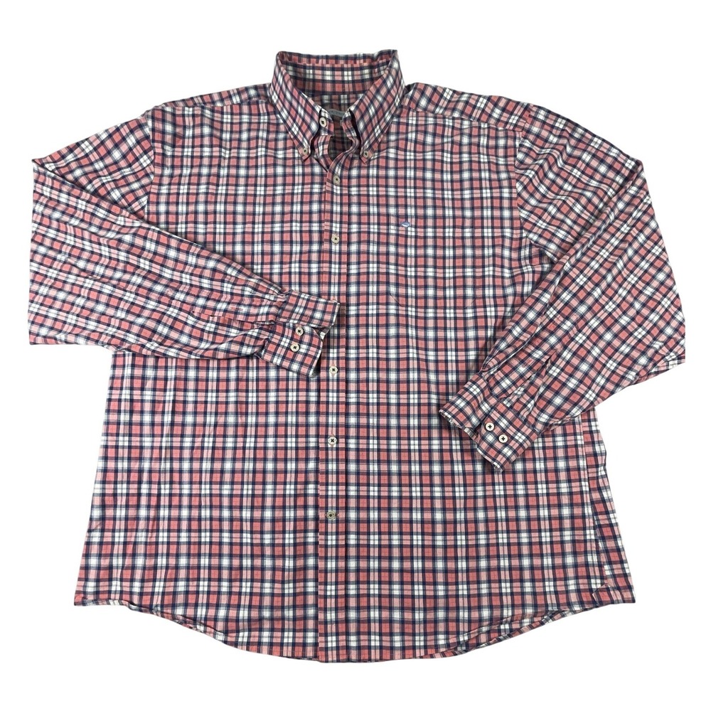 Southern Tide Button Down Mens XXL Pink Plaid Tailored Fit Skipjack Logo Shirt
